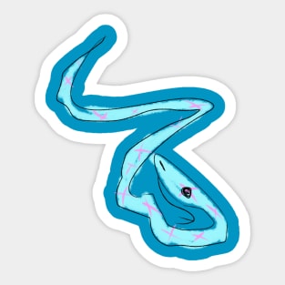 Blue Sketchy Snake Sticker